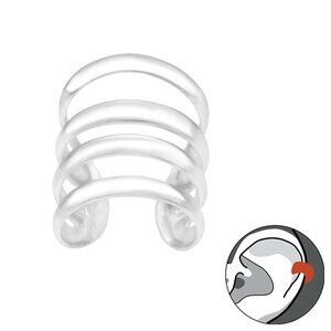 Sterling Silver Wide Band Ear Cuff